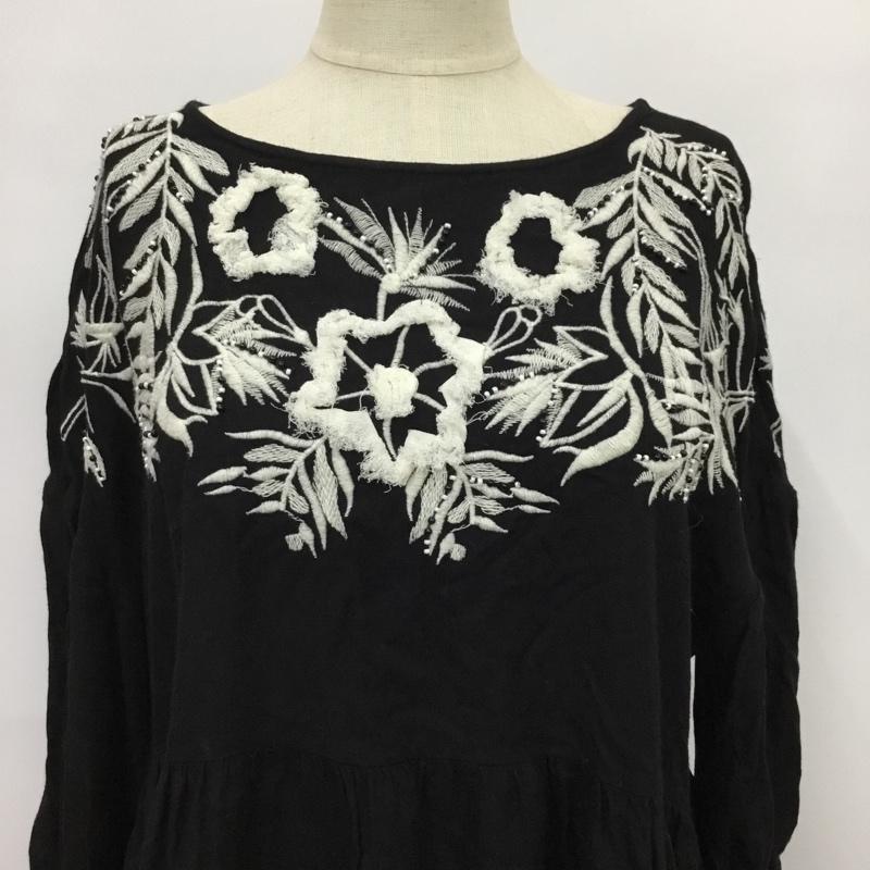 ザラベーシック ZARA BASIC ワンピース ひざ丈スカート S 無地 黒 / ブラック /  レディース USED 古着 中古 10088158