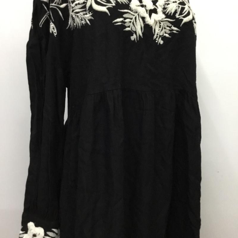 ザラベーシック ZARA BASIC ワンピース ひざ丈スカート S 無地 黒 / ブラック /  レディース USED 古着 中古 10088158
