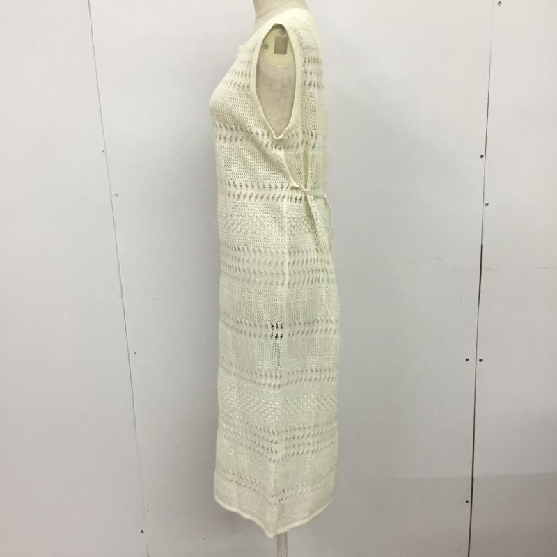 ナノユニバース nano・universe ワンピース ひざ丈スカート 669-1119022 クロシェ風メッシュワンピース 36  オフホワイト / オフホワイト /  レディース USED 古着 中古 10088242