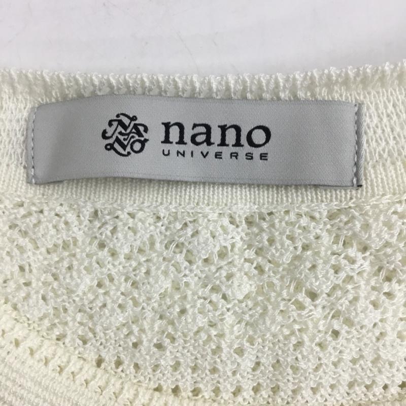 ナノユニバース nano・universe ワンピース ひざ丈スカート 669-1119022 クロシェ風メッシュワンピース 36  オフホワイト / オフホワイト /  レディース USED 古着 中古 10088242