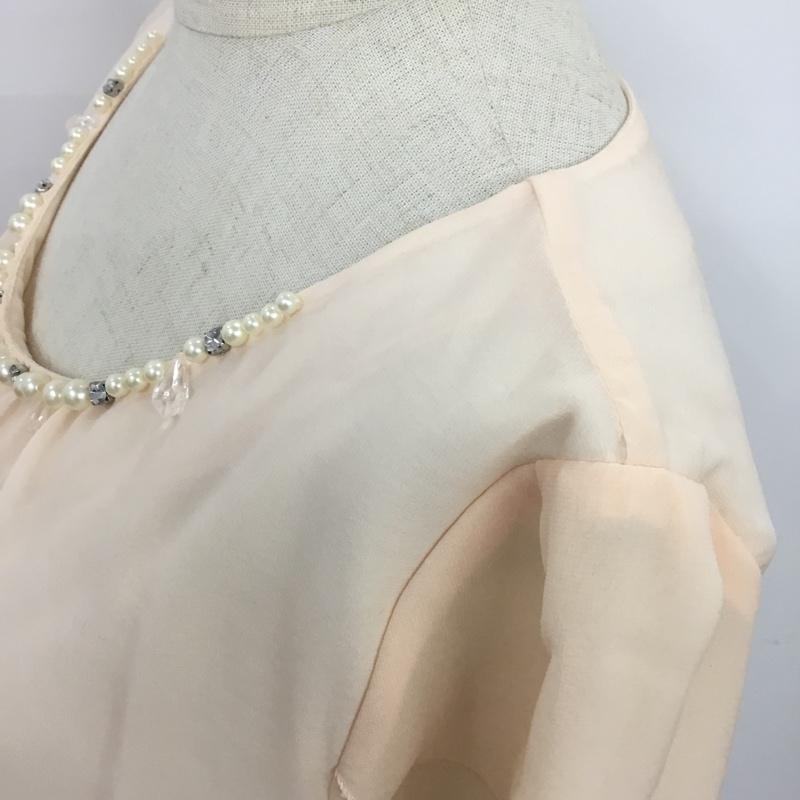 エフデ ef-de カットソー 半袖 51-42190056 ビシュー付き 9 無地 橙 / オレンジ /  レディース USED 古着 中古 10088250