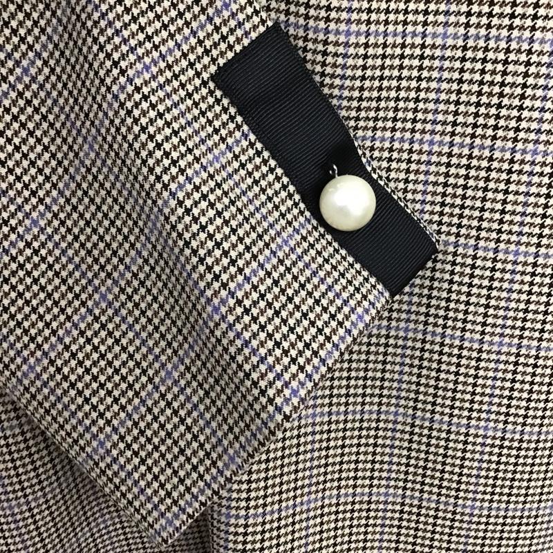 ザラベーシック ZARA BASIC ワンピース ミニスカート 3564 056 756 モックネック 七分袖 XS 千鳥格子 ベージュ / ベージュ / X 黒 / ブラック / X 茶 / ブラウン / X 紫 / パープル /  レディース USED 古着 中古 10088446