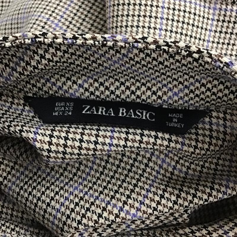 ザラベーシック ZARA BASIC ワンピース ミニスカート 3564 056 756 モックネック 七分袖 XS 千鳥格子 ベージュ / ベージュ / X 黒 / ブラック / X 茶 / ブラウン / X 紫 / パープル /  レディース USED 古着 中古 10088446