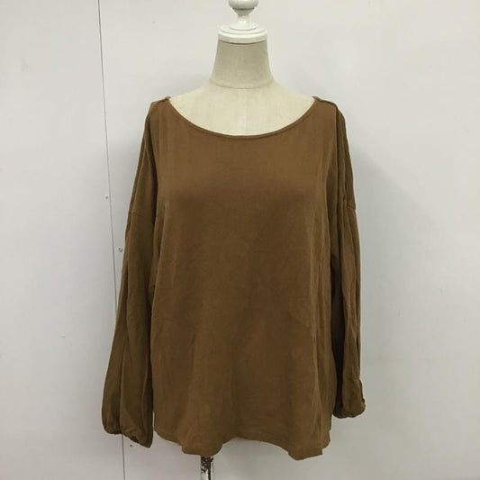 ニコアンド niko and... カットソー 長袖 L 無地 茶 / ブラウン /  レディース USED 古着 中古 10088485