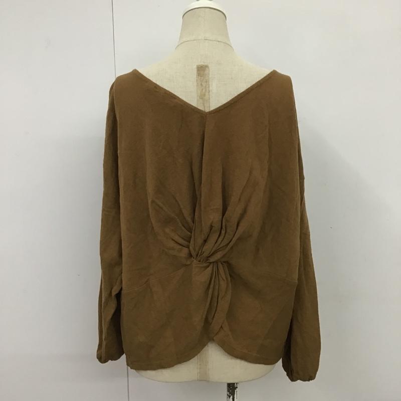 ニコアンド niko and... カットソー 長袖 L 無地 茶 / ブラウン /  レディース USED 古着 中古 10088485