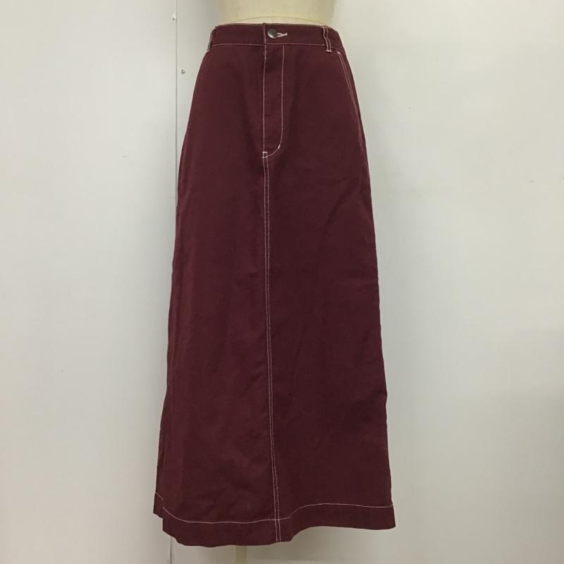 ローリーズファーム LOWRYS FARM スカート ロングスカート L 無地 えんじ / ワインレッド /  レディース USED 古着 中古 10088509