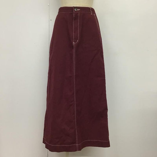ローリーズファーム LOWRYS FARM スカート ロングスカート L 無地 えんじ / ワインレッド /  レディース USED 古着 中古 10088509