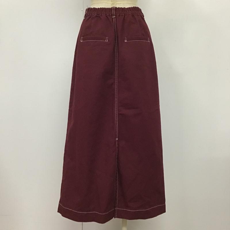 ローリーズファーム LOWRYS FARM スカート ロングスカート L 無地 えんじ / ワインレッド /  レディース USED 古着 中古 10088509