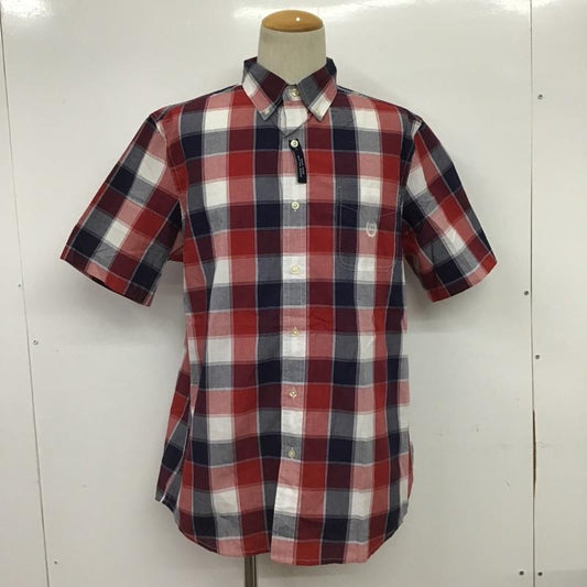 チャップス CHAPS シャツ、ブラウス 半袖 ボタンダウン チェック M ワンポイント 白 / ホワイト / X 赤 / レッド / X 紺 / ネイビー /  メンズ USED 古着 中古 10088566