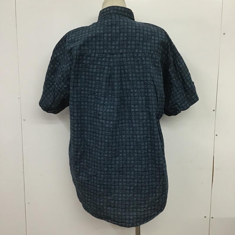 チャップスラルフローレン CHAPSRALPHLAUREN シャツ、ブラウス 半袖 ボタンダウン L 総柄 紺 / ネイビー /  メンズ USED 古着 中古 10088570