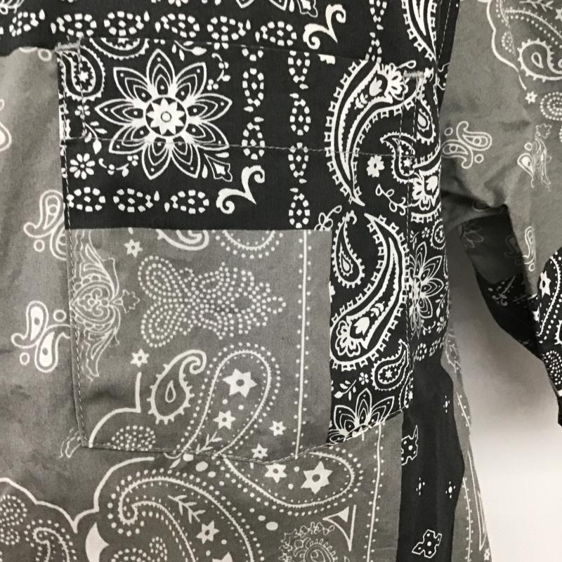 ロデオクラウンズ Rodeo Crowns シャツ、ブラウス 半袖 421FSW30-1300 タイプライター オープンカラーシャツ M バンダナ柄 灰 / グレー / X チャコールグレー / チャコールグレー /  メンズ USED 古着 中古 10088577