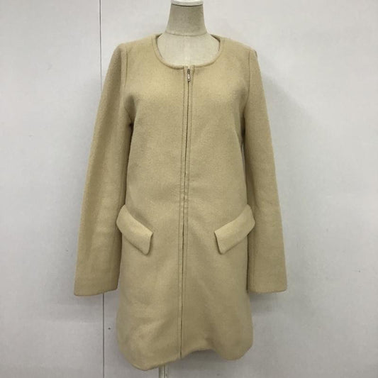 リエンダ rienda コート コート一般 1109A830-0700 ノーカラーZIPコート S 無地 ベージュ / ベージュ /  レディース USED 古着 中古 10088598