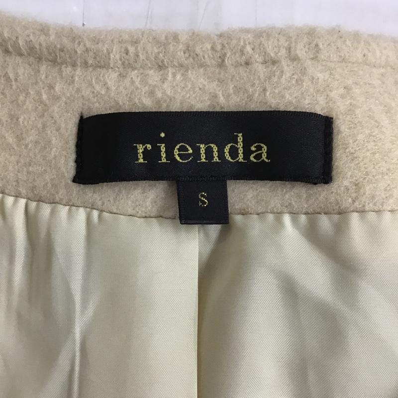 リエンダ rienda コート コート一般 1109A830-0700 ノーカラーZIPコート S 無地 ベージュ / ベージュ /  レディース USED 古着 中古 10088598