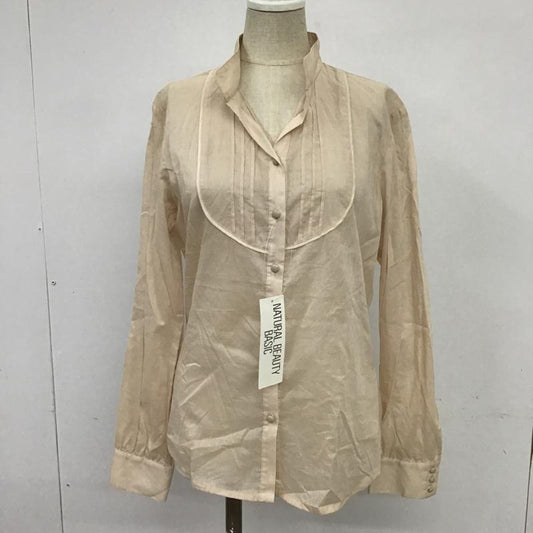ナチュラルビューティーベーシック NATURAL BEAUTY BASIC シャツ、ブラウス 長袖 タグ付 M 無地 ベージュ / ベージュ /  レディース USED 古着 中古 10088606