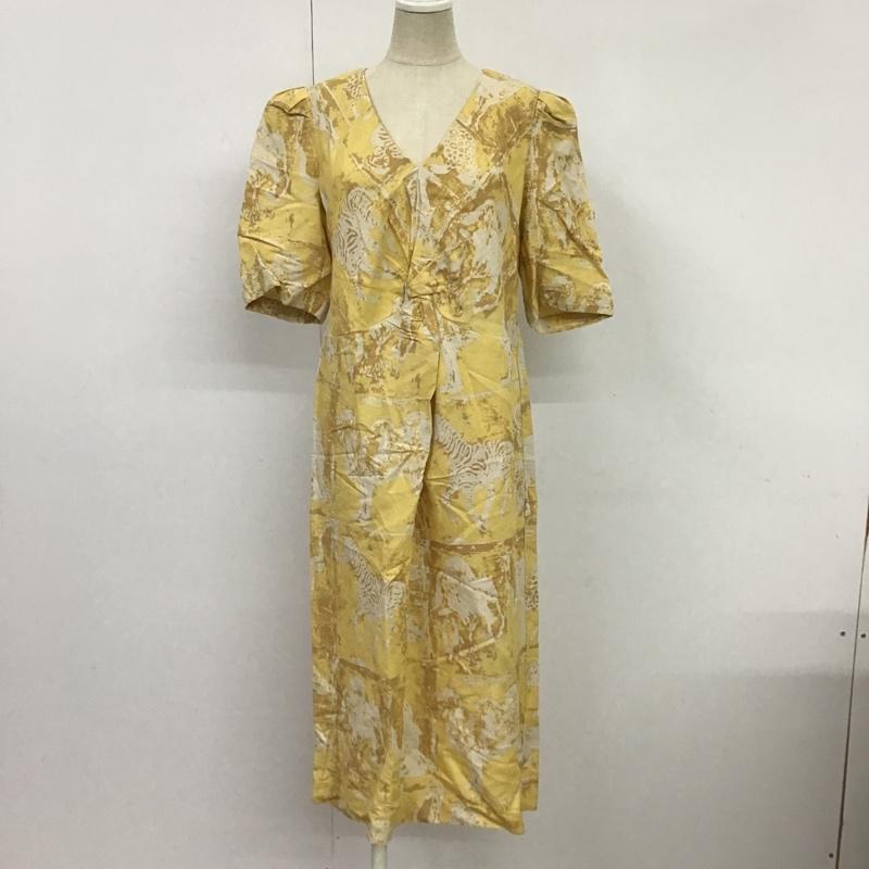 スローバイスライ THROW by SLY ワンピース ロングスカート 030ES033-2980 ANIMAL TWIST MINI DRESS タグ付 2 総柄 マルチカラー / マルチカラー / X 黄 / イエロー /  レディース USED 古着 中古 10088762