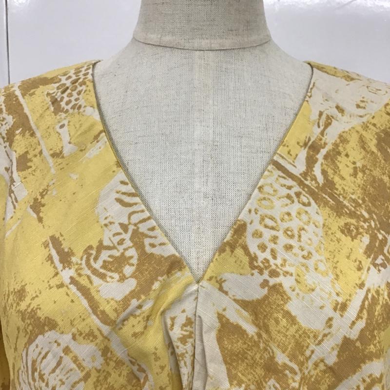 スローバイスライ THROW by SLY ワンピース ロングスカート 030ES033-2980 ANIMAL TWIST MINI DRESS タグ付 2 総柄 マルチカラー / マルチカラー / X 黄 / イエロー /  レディース USED 古着 中古 10088762