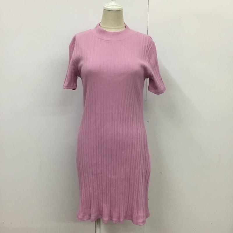 ザラ ZARA ワンピース ミニスカート ニットワンピース S 無地 桃 / ピンク /  レディース USED 古着 中古 10088814