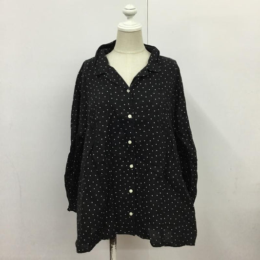 スタディオクリップ studio CLIP シャツ、ブラウス 長袖 L ドット 黒 / ブラック /  レディース USED 古着 中古 10088834