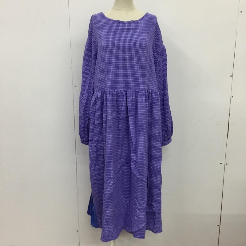 メルロー merlot ワンピース ロングスカート チェック 青 / ブルー /  レディース USED 古着 中古 10088842