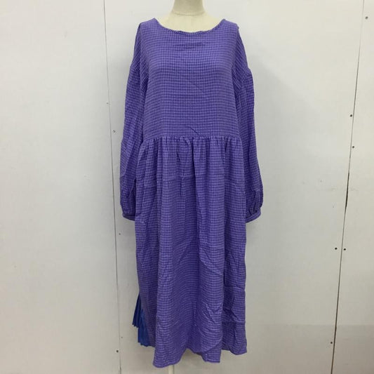 メルロー merlot ワンピース ロングスカート チェック 青 / ブルー /  レディース USED 古着 中古 10088842