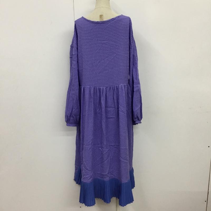 メルロー merlot ワンピース ロングスカート チェック 青 / ブルー /  レディース USED 古着 中古 10088842