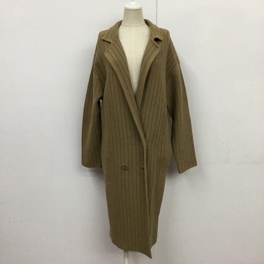 ダズリン dazzlin コート コート一般 021430100901 ダブルニットコート FREE ストライプ 茶 / ブラウン /  レディース USED 古着 中古 10088888