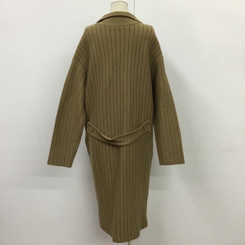 ダズリン dazzlin コート コート一般 021430100901 ダブルニットコート FREE ストライプ 茶 / ブラウン /  レディース USED 古着 中古 10088888