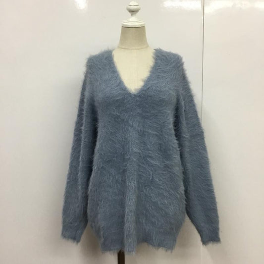 ジーナシス JEANASIS ニット、セーター 長袖 JS062440MC シャギーニット FREE 無地 水色 / ライトブルー /  レディース USED 古着 中古 10088890
