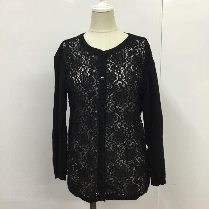ザラ ZARA カーディガン 長袖 L 無地 黒 / ブラック /  レディース USED 古着 中古 10088900