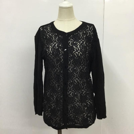 ザラ ZARA カーディガン 長袖 L 無地 黒 / ブラック /  レディース USED 古着 中古 10088900