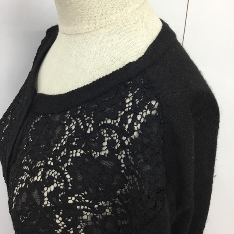 ザラ ZARA カーディガン 長袖 L 無地 黒 / ブラック /  レディース USED 古着 中古 10088900