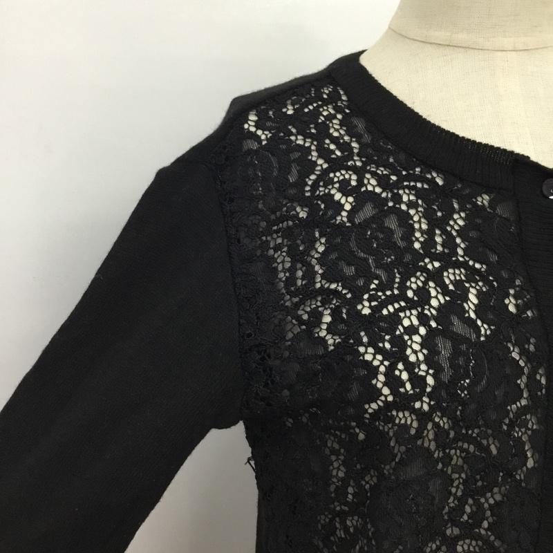 ザラ ZARA カーディガン 長袖 L 無地 黒 / ブラック /  レディース USED 古着 中古 10088900