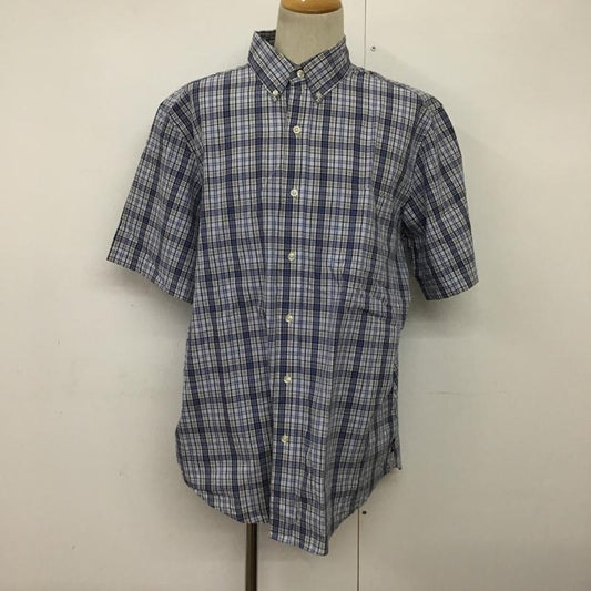 チャップス CHAPS シャツ、ブラウス 半袖 ボタンダウン L チェック 白 / ホワイト / X 青 / ブルー / X 紺 / ネイビー /  メンズ USED 古着 中古 10088947