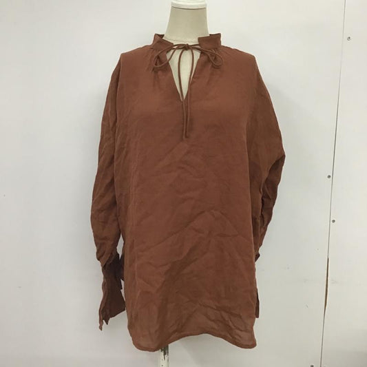 スライ SLY カットソー 長袖 030DSM30-4570 STAND GATHER トップス FREE 無地 茶 / ブラウン /  レディース USED 古着 中古 10088955