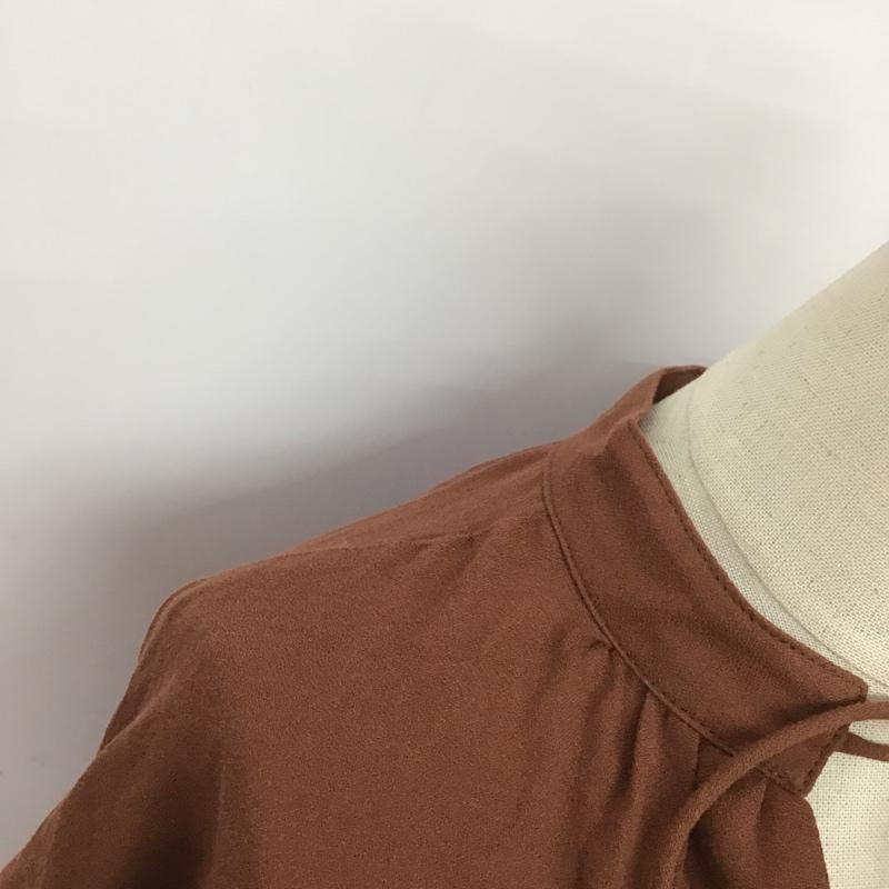 スライ SLY カットソー 長袖 030DSM30-4570 STAND GATHER トップス FREE 無地 茶 / ブラウン /  レディース USED 古着 中古 10088955