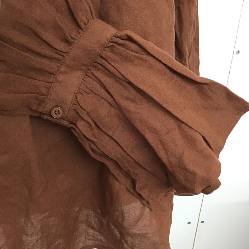 スライ SLY カットソー 長袖 030DSM30-4570 STAND GATHER トップス FREE 無地 茶 / ブラウン /  レディース USED 古着 中古 10088955