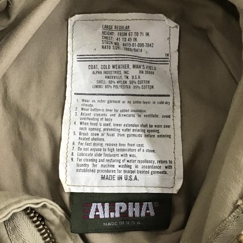 アルファ ALPHA ジャケット、上着 ジャケット、ブレザー 8415-01-099-7842 ミリタリージャケット L 無地 ベージュ / ベージュ /  メンズ USED 古着 中古 10089056