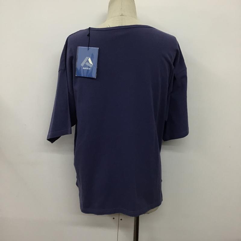 アルテックス ARTEX Tシャツ 半袖 21-071-464-2170-2-0 ヘンリーネック M 無地 紺 / ネイビー /  メンズ USED 古着 中古 10089099