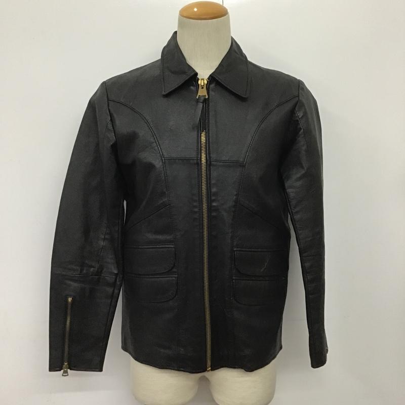 古着 USED ジャケット、上着 レザージャケット ラムレザー L 無地 黒 / ブラック /  メンズ USED 古着 中古 10089109