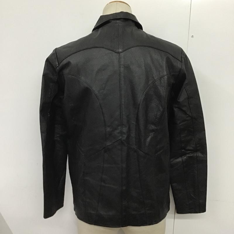 古着 USED ジャケット、上着 レザージャケット ラムレザー L 無地 黒 / ブラック /  メンズ USED 古着 中古 10089109