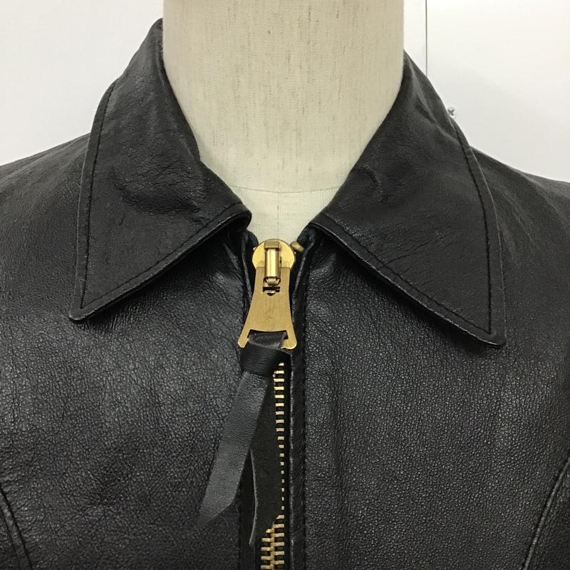 古着 USED ジャケット、上着 レザージャケット ラムレザー L 無地 黒 / ブラック /  メンズ USED 古着 中古 10089109