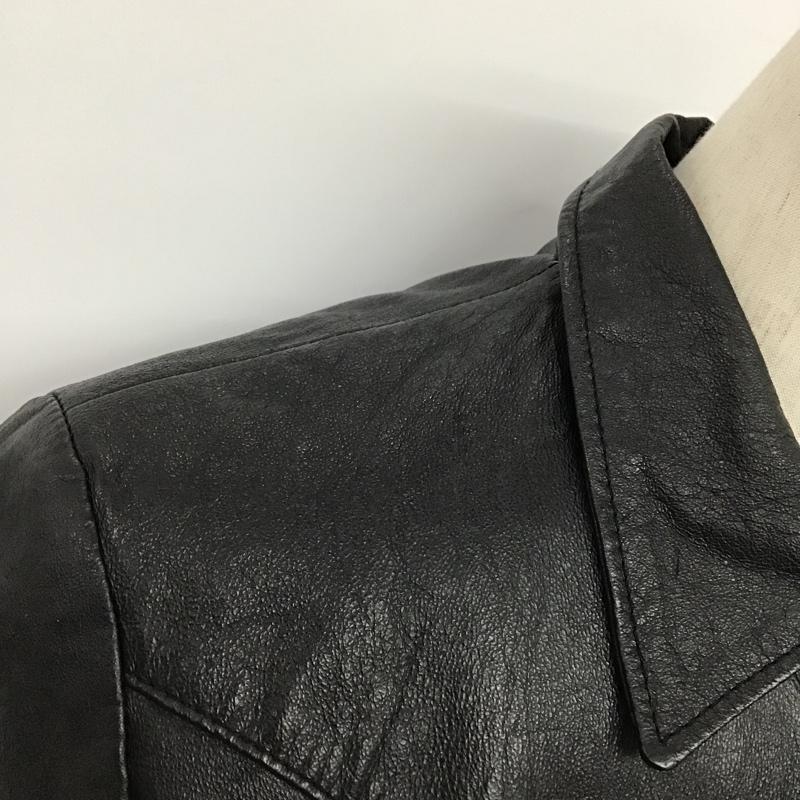 古着 USED ジャケット、上着 レザージャケット ラムレザー L 無地 黒 / ブラック /  メンズ USED 古着 中古 10089109