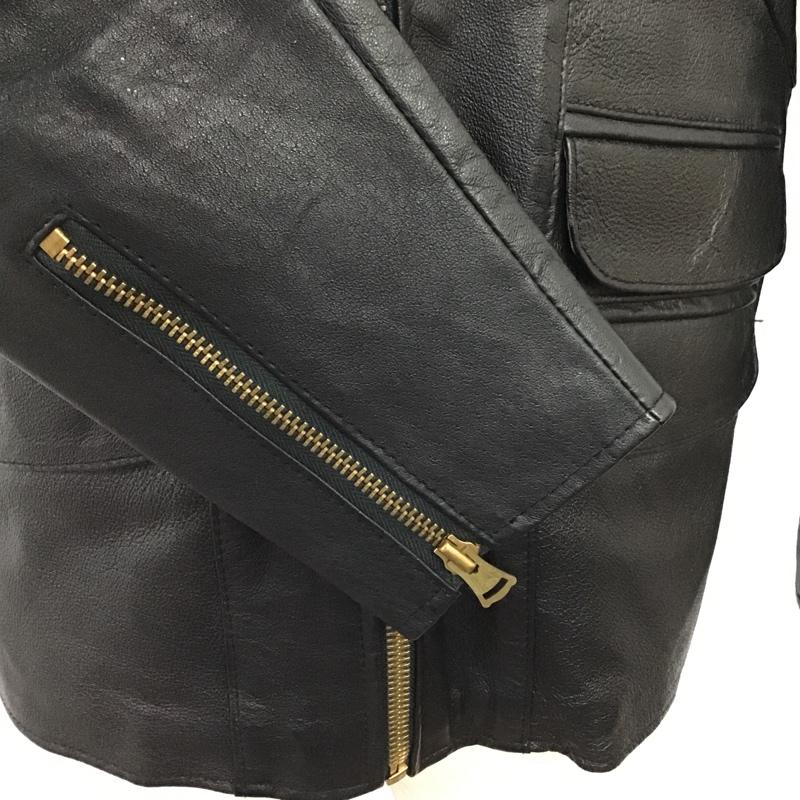古着 USED ジャケット、上着 レザージャケット ラムレザー L 無地 黒 / ブラック /  メンズ USED 古着 中古 10089109