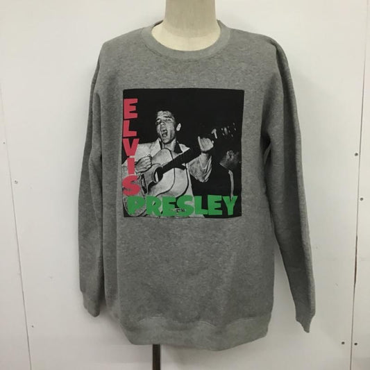 デラックス DELUXE トレーナー 長袖 ELVIS CREW XL プリント 灰 / グレー /  メンズ USED 古着 中古 10089119