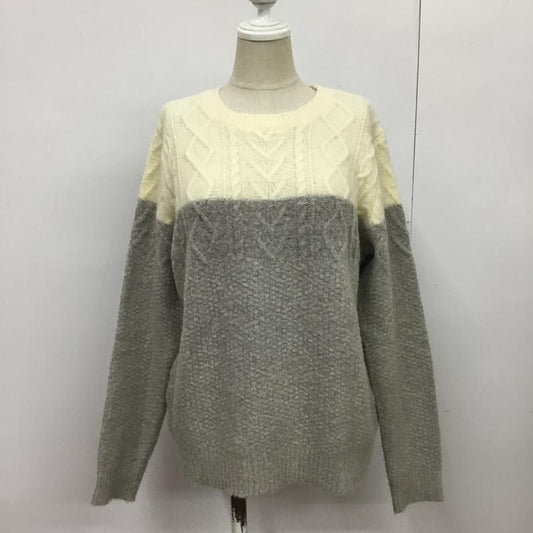 ナチュラルビューティーベーシック NATURAL BEAUTY BASIC ニット、セーター 長袖 M 無地 白 / ホワイト / X 灰 / グレー /  レディース USED 古着 中古 10089197