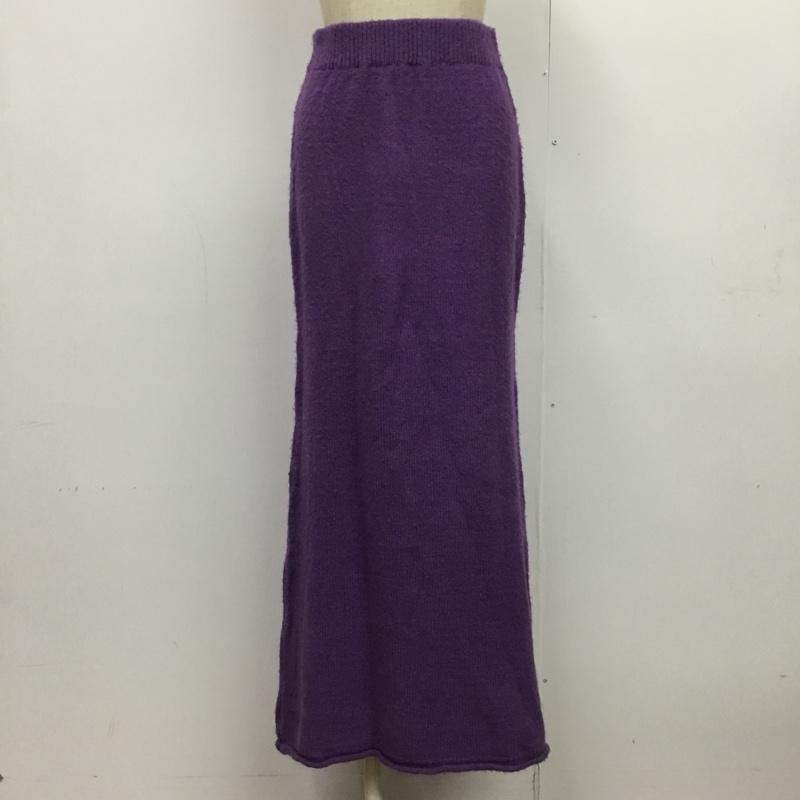 ニコアンド niko and... スカート ロングスカート ニットスカート M 無地 紫 / パープル /  レディース USED 古着 中古 10089198
