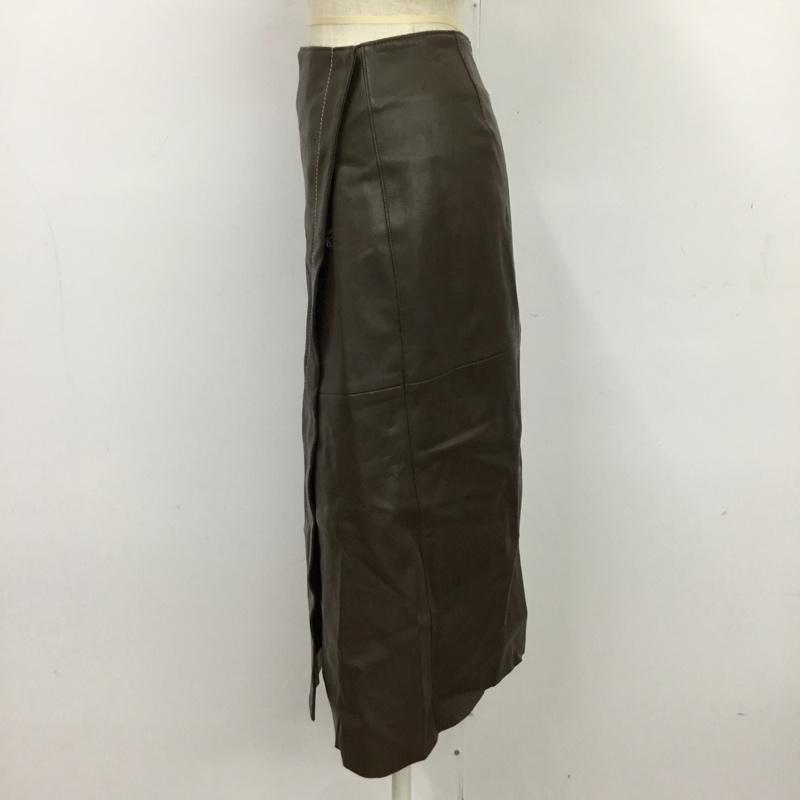 古着 USED スカート ロングスカート 34 無地 茶 / ブラウン /  レディース USED 古着 中古 10089216