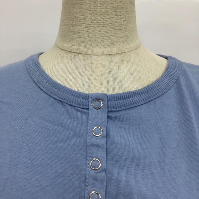ザラ ZARA カットソー 半袖 L 無地 水色 / ライトブルー /  レディース USED 古着 中古 10089235