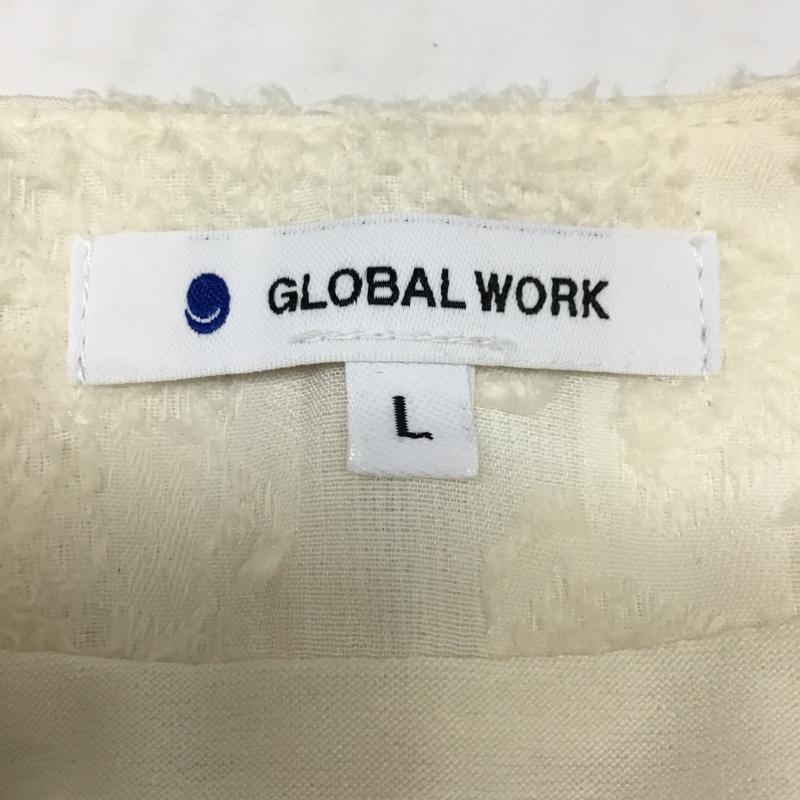 グローバルワーク GLOBAL WORK カットソー 七分袖 L 無地 白 / ホワイト /  レディース USED 古着 中古 10089236