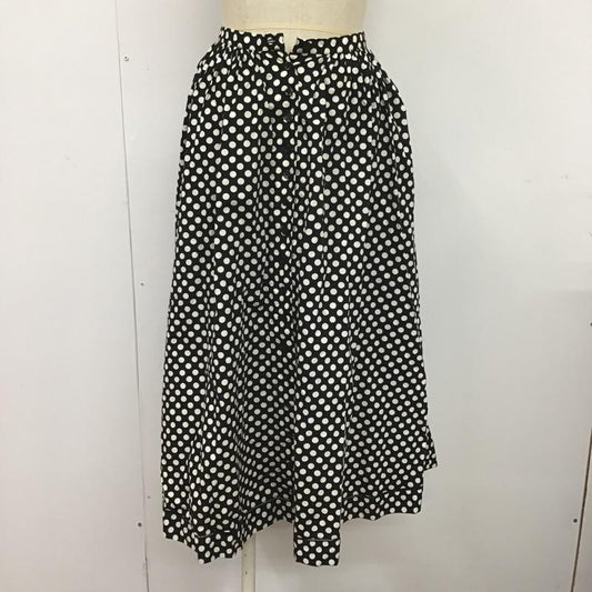 ピンクハウス PINK HOUSE スカート ロングスカート フロントボタン 水玉 ドット 黒 / ブラック / X 白 / ホワイト /  レディース USED 古着 中古 10089303